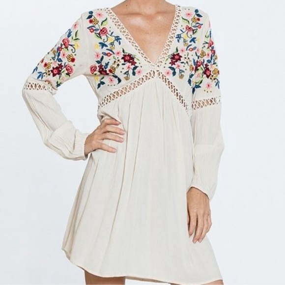 Abbeline Dresses & Skirts - SOLD! Abbeline boho dress women extra small Boho Embroidered Empire Waist Long S